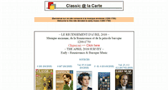 Desktop Screenshot of classicalacarte.net