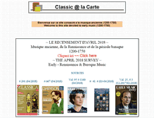 Tablet Screenshot of classicalacarte.net